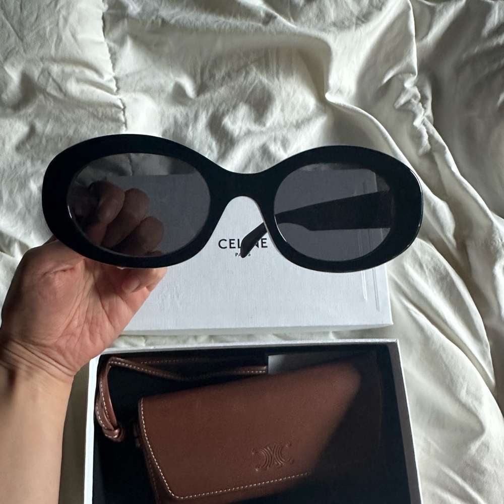 Celine Black Oval Sunglasses